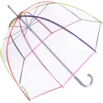 Parapluie canne cloche Isotoner multicolore vue ouvert en entier