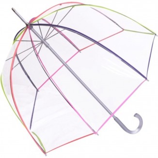 Parapluie canne cloche Isotoner multicolore vue ouvert en entier