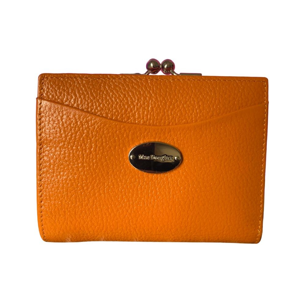 Porte monnaie Mac Douglas de couleur orange vue de face avec un fond blanc