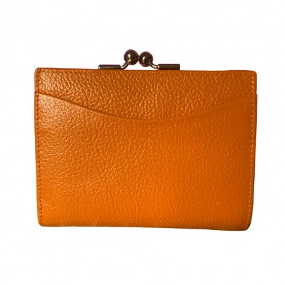 Porte monnaie Mac Douglas de couleur orange vue de derrière avec un fond blanc