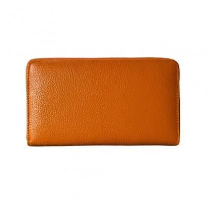 Portefeuille Mac Douglas de couleur orange vue de derrière avec un fond blanc