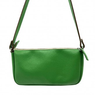 Sac bandoulière Berthille FS0107GHER de couleur vert vue de face avec un fond blanc