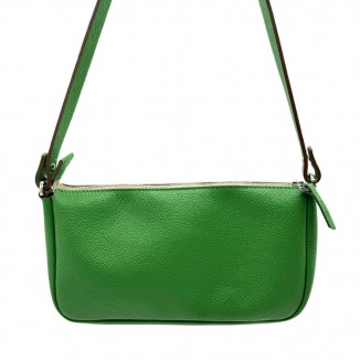 Sac bandoulière Berthille FS0107GHER de couleur vert vue de derrière avec un fond blanc