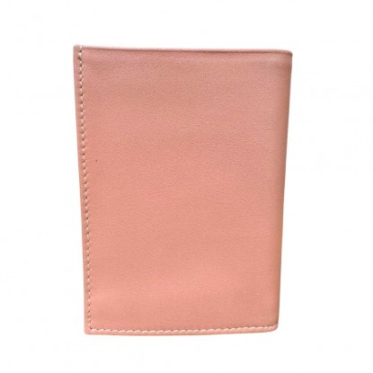 Portefeuille FRANDI de couleur rose vue de derrière avec un fond blanc