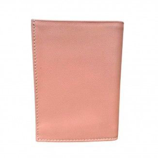 Portefeuille FRANDI de couleur rose vue de derrière avec un fond blanc