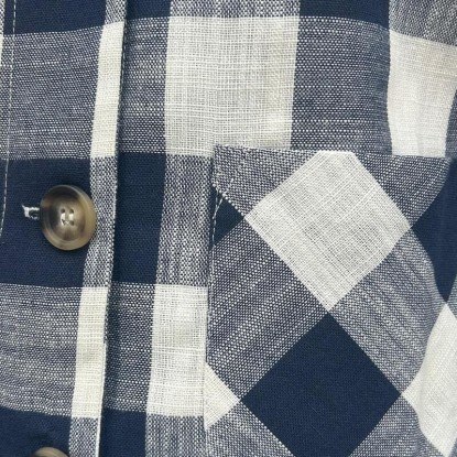 Veste bleu a carreaux bleu détail poche