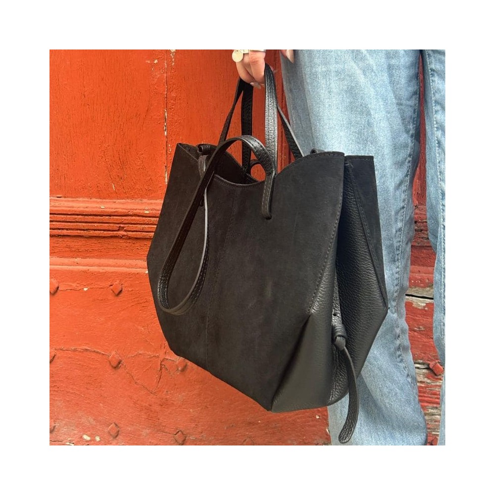 Sac shopping noir nubuck Sac shopping noir nubuck