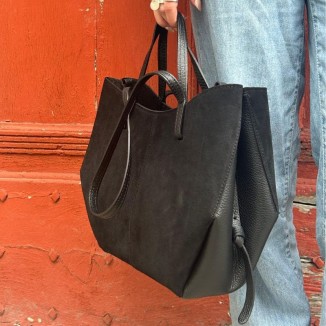 Sac shopping noir nubuck