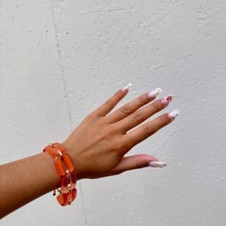 Bracelet Blow résine pailletée maillons – Orange, Vert ou Bleu