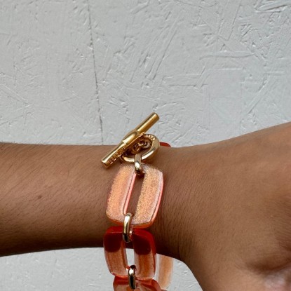 bracelet fermoir taille unique orange