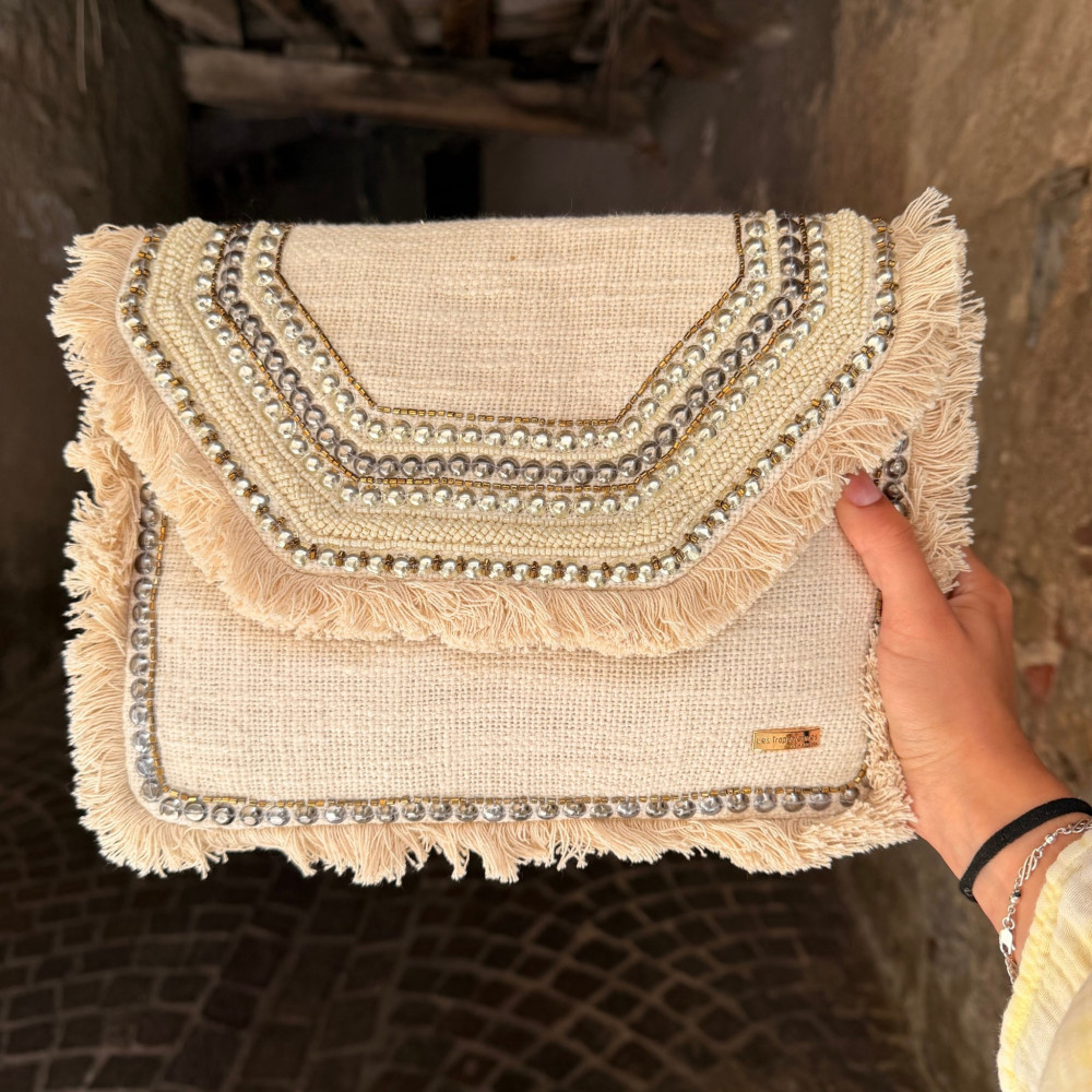 Sac pochette les tropéziennes bohème, vu d'ensemble