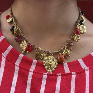 Collier a charms en acier...