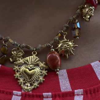 Collier a charms en acier...