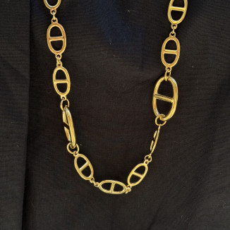 Sautoir Maille marine Doré