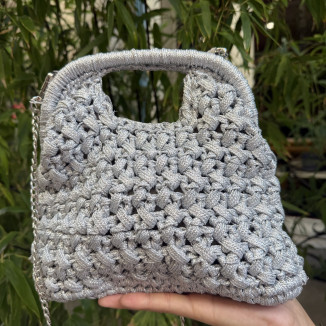 Sac en crochet Argenté