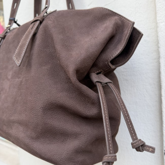sac étrier nubuck chocolat