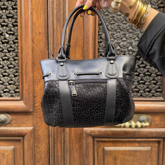 Sac à main style bourse Arthur & Aston en toile  vu de dos