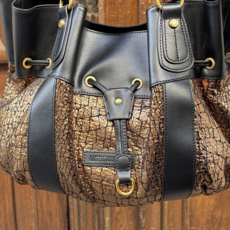 Sac à main Arthur & Aston en toile Doré zoom