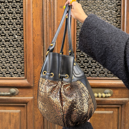 Sac à main Arthur & Aston en toile Doré coté