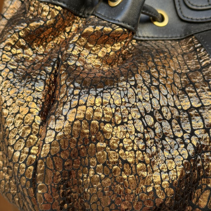 Sac à main Arthur & Aston en toile Doré zoom sur le doré